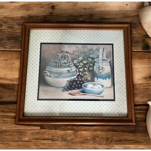 l16" by 18" Home Interiors Country Kitchen, Grapes, Eggs,Ivy Picture by Margie M